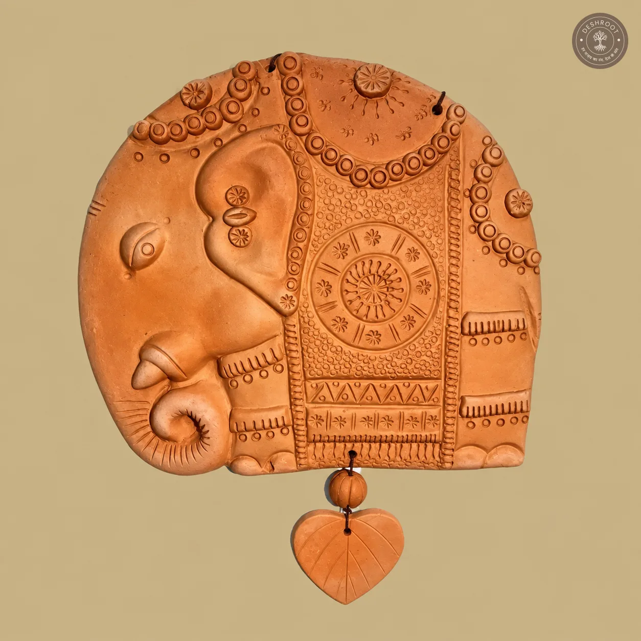 Terracotta Elephant Wall Plate