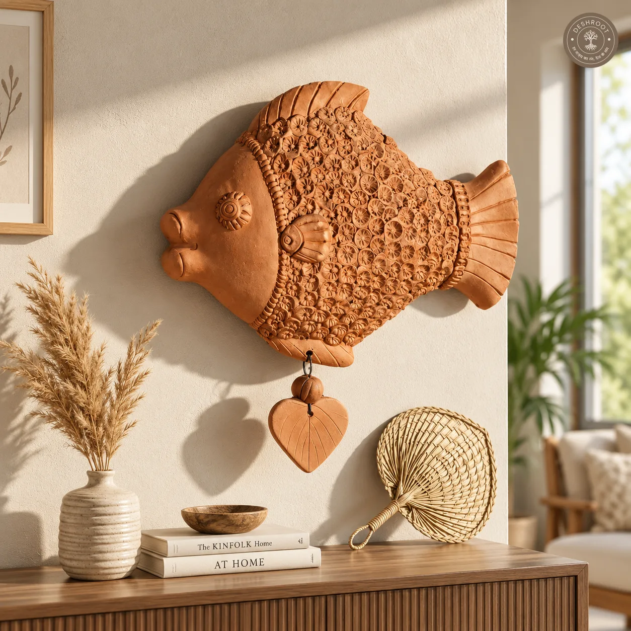 Terracotta Fish Wall Plate – Large