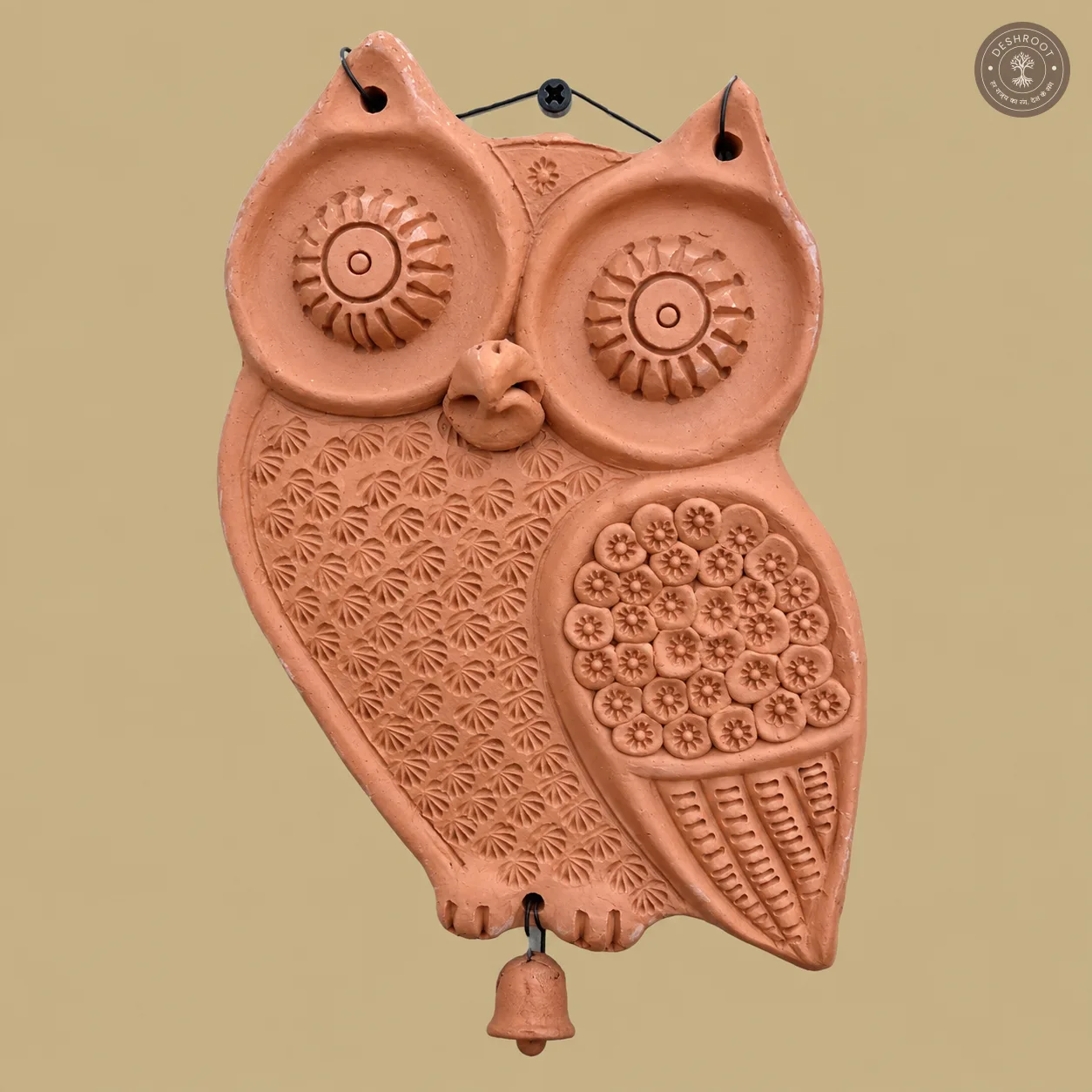 Terracotta Owl Wall Plate – Medium