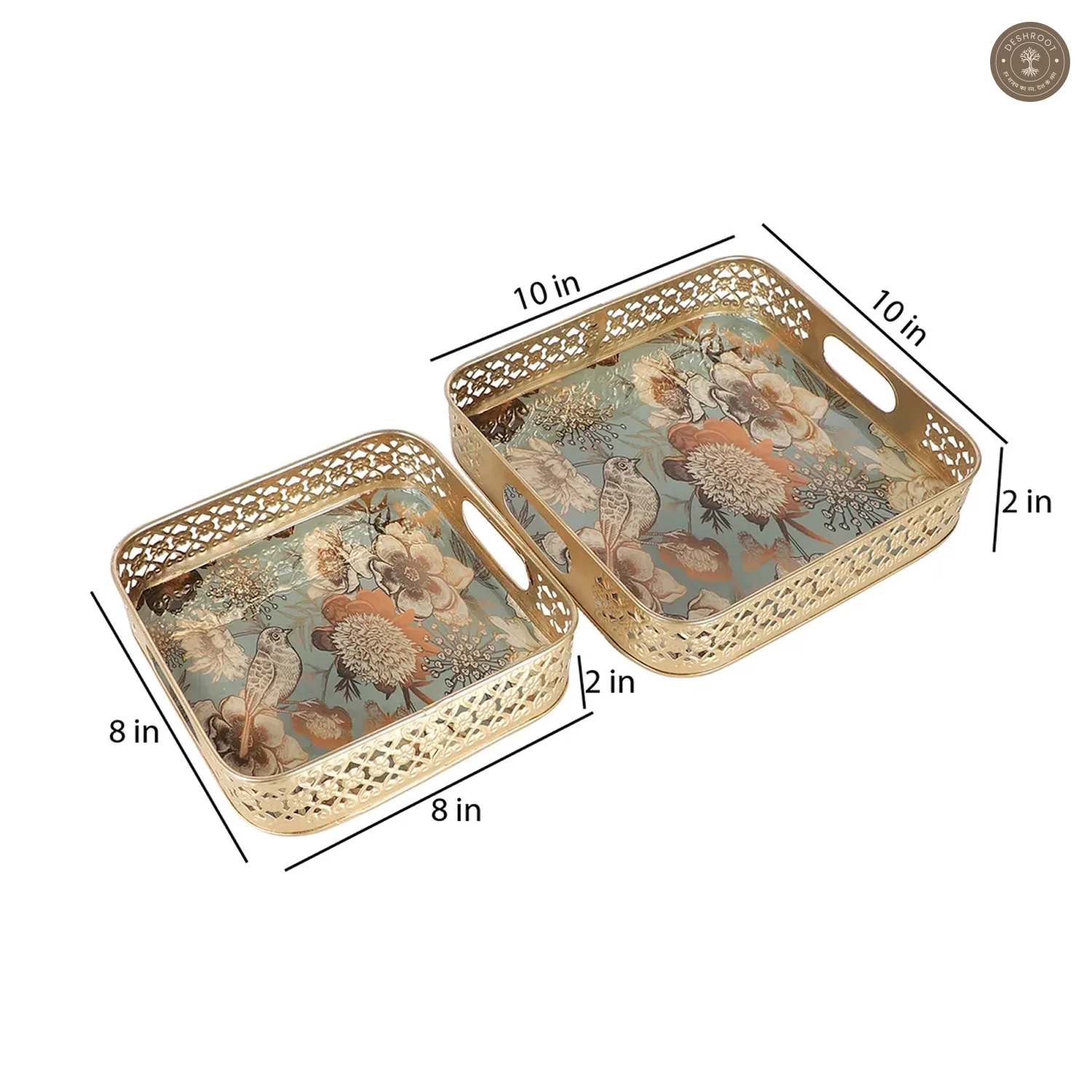 Square FLower Tray Set of 2