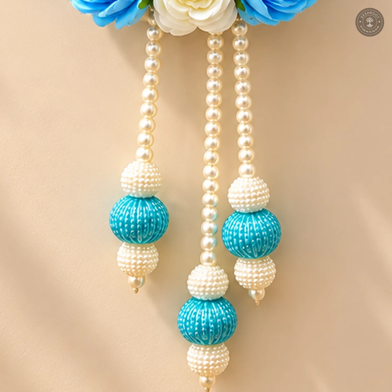 Blue and white evil eye wall hanging
