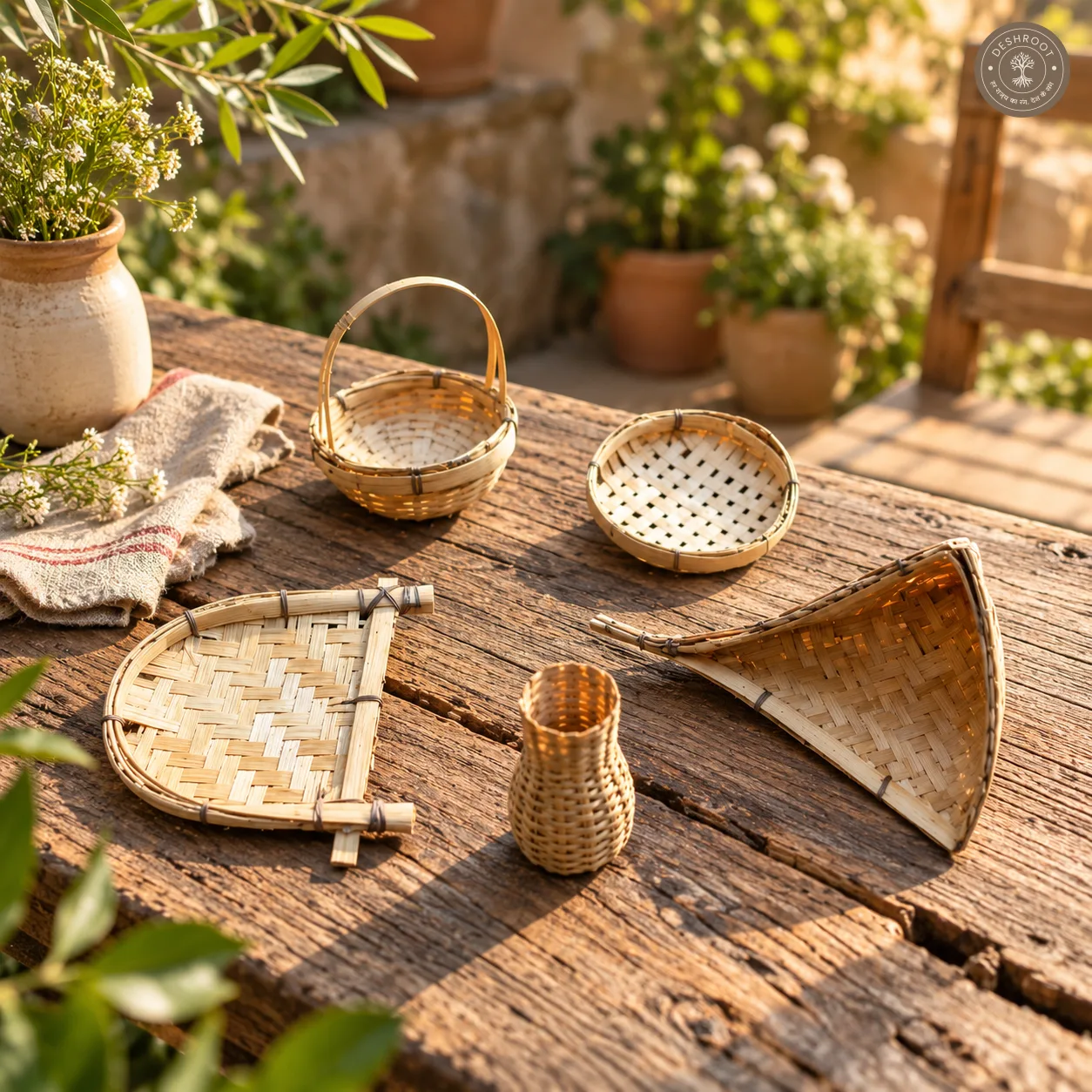 Miniature Cane/Bamboo Decorative Set of 5