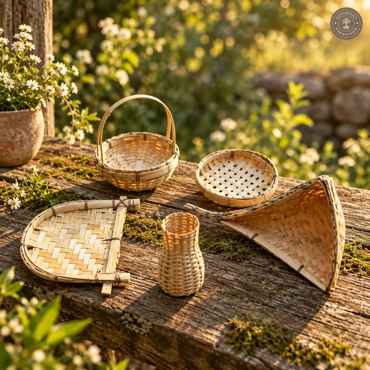 Miniature Cane/Bamboo Decorative Set of 5