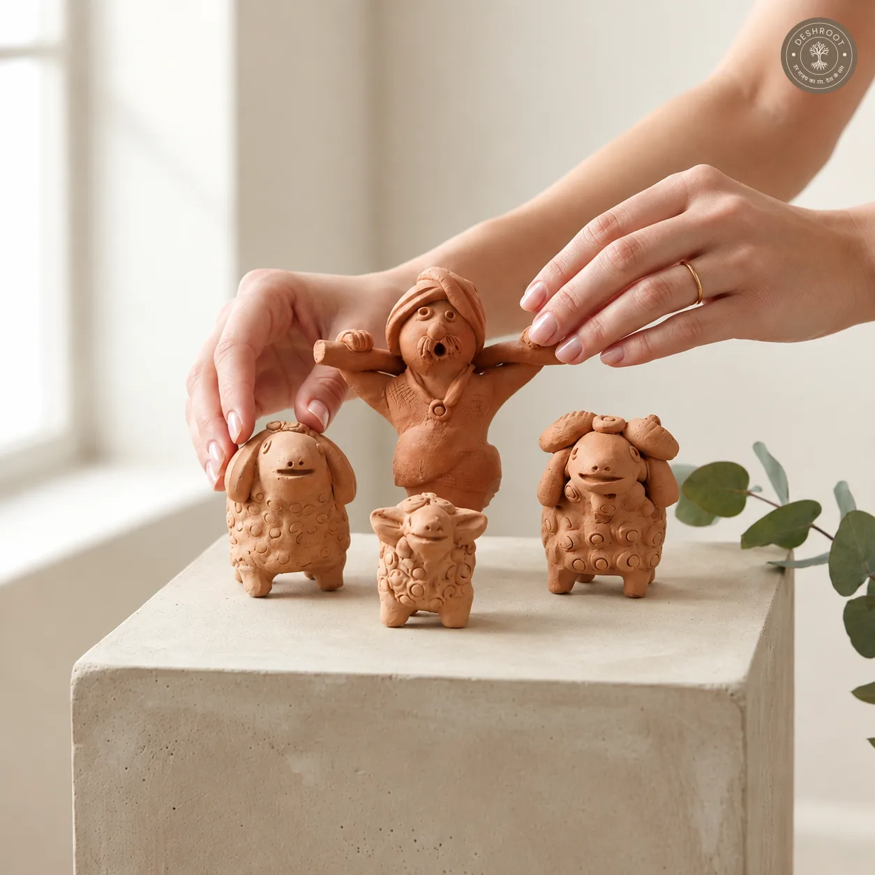 Terracotta Sheep Family