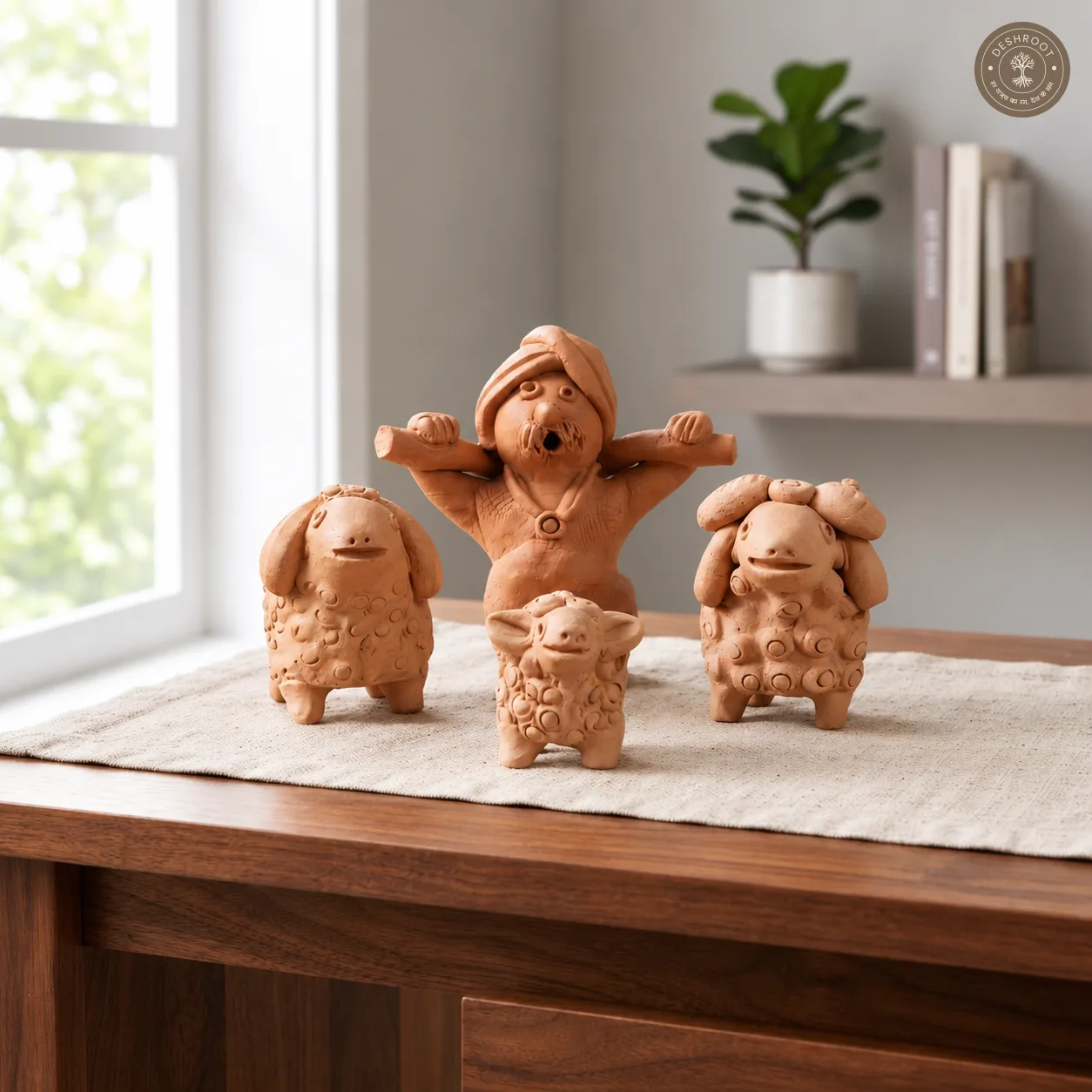 Terracotta Sheep Family