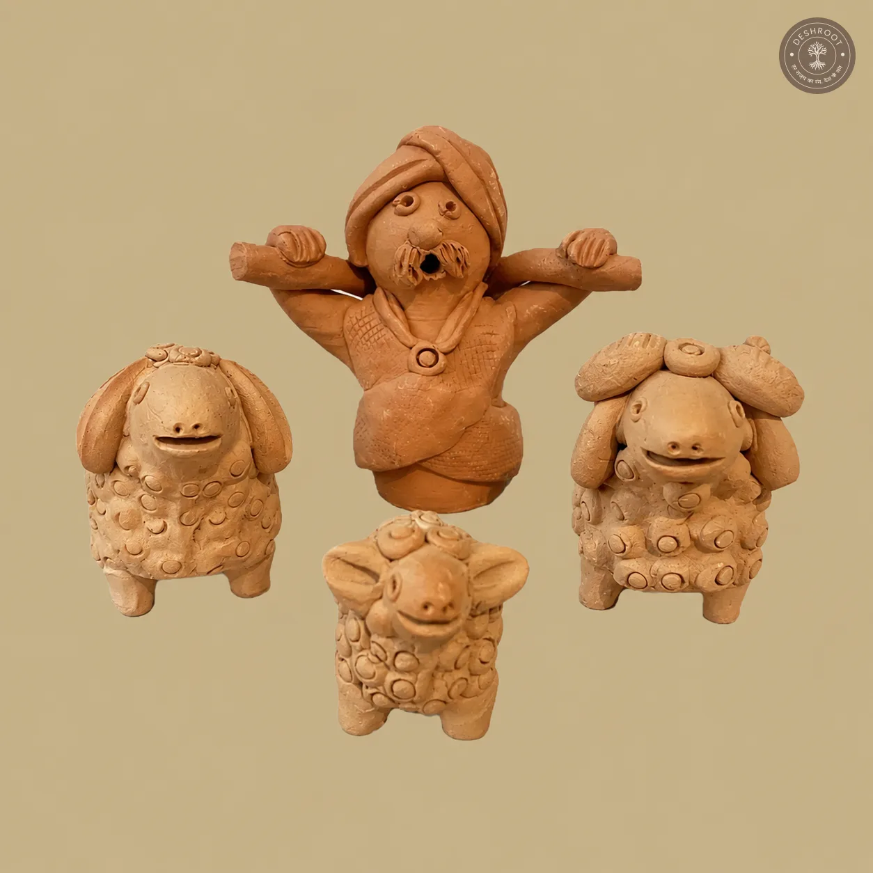 Terracotta Sheep Family