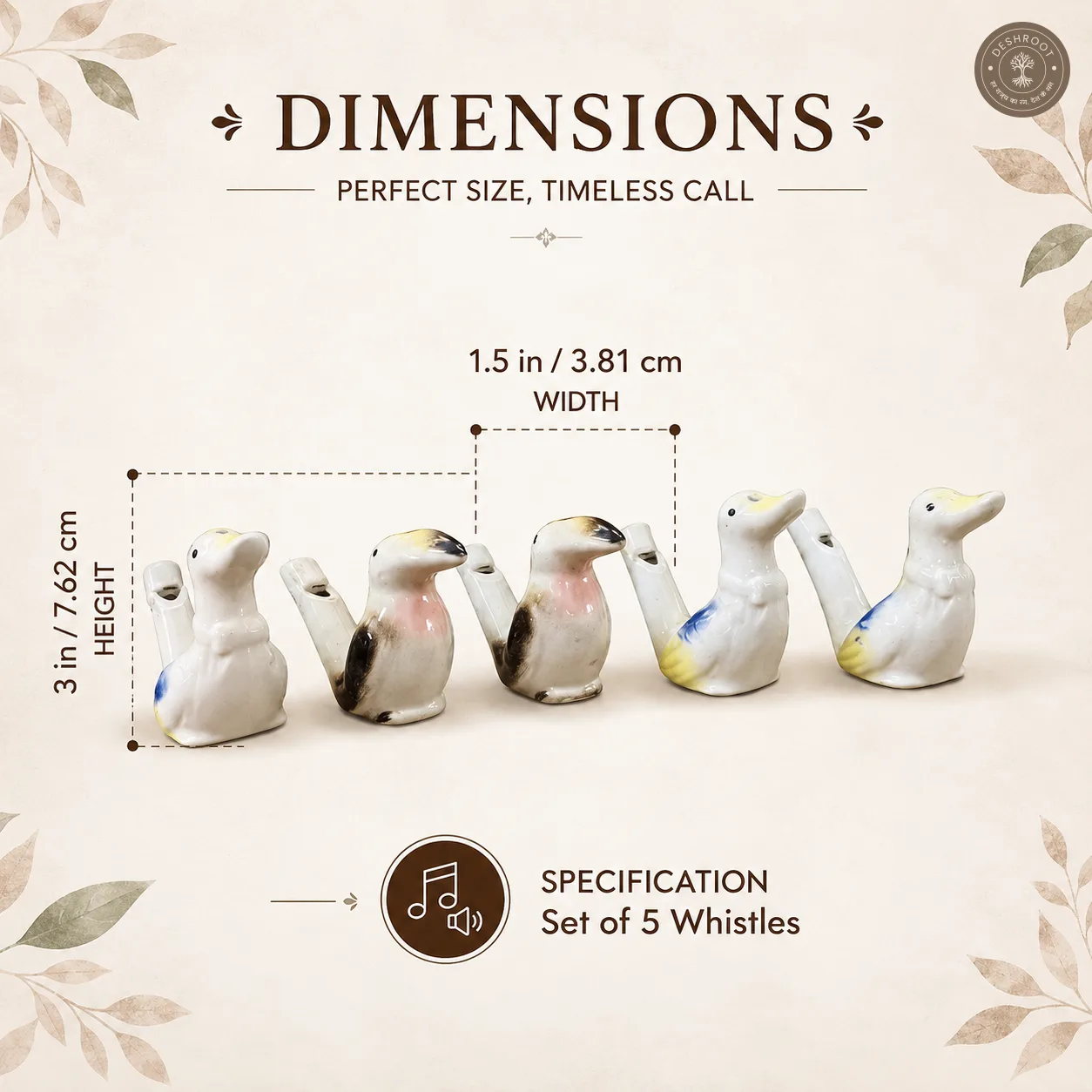 Musical Birds Set of 5
