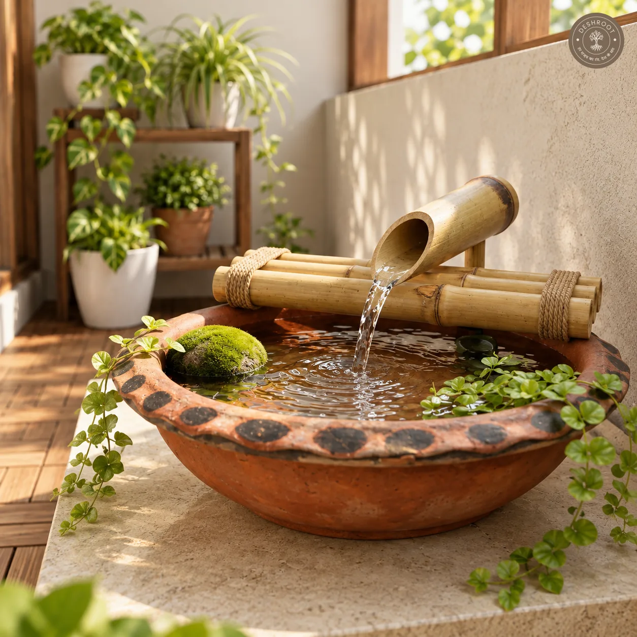 Bamboo Single Spout Water Fountain