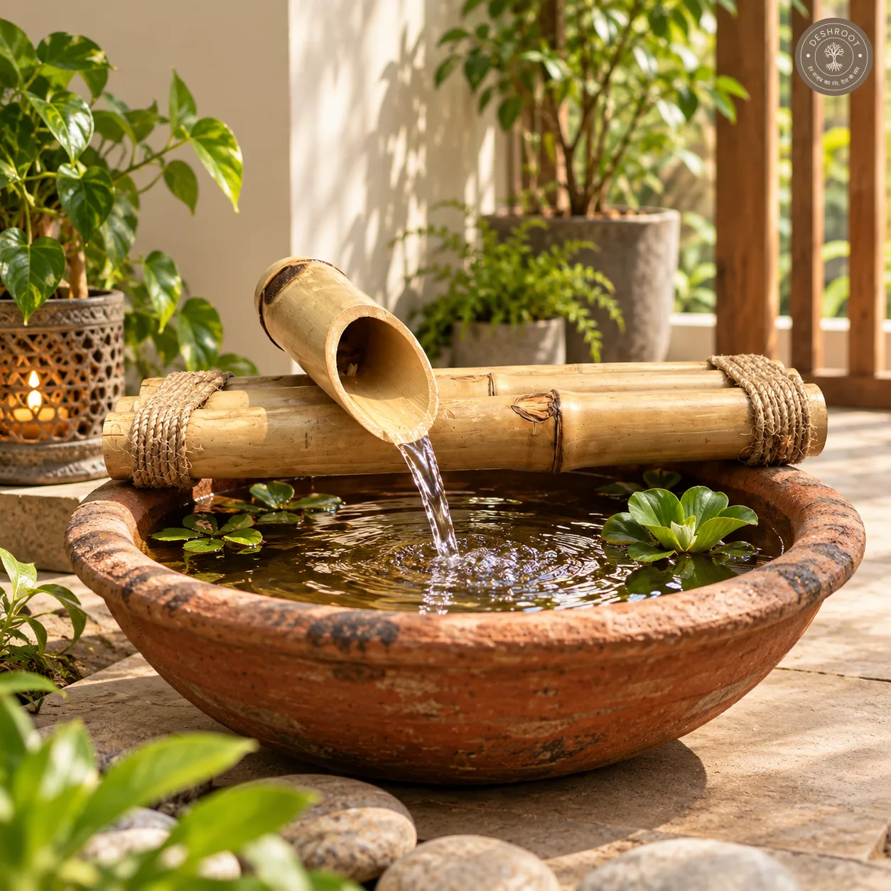 Bamboo Single Spout Water Fountain