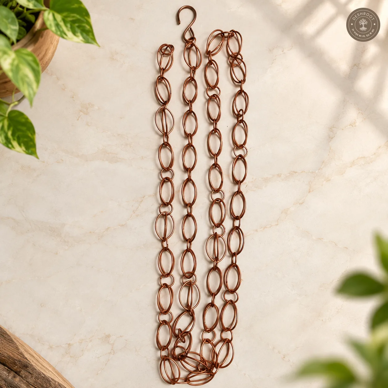 Copper Rain Chain – 11 ft