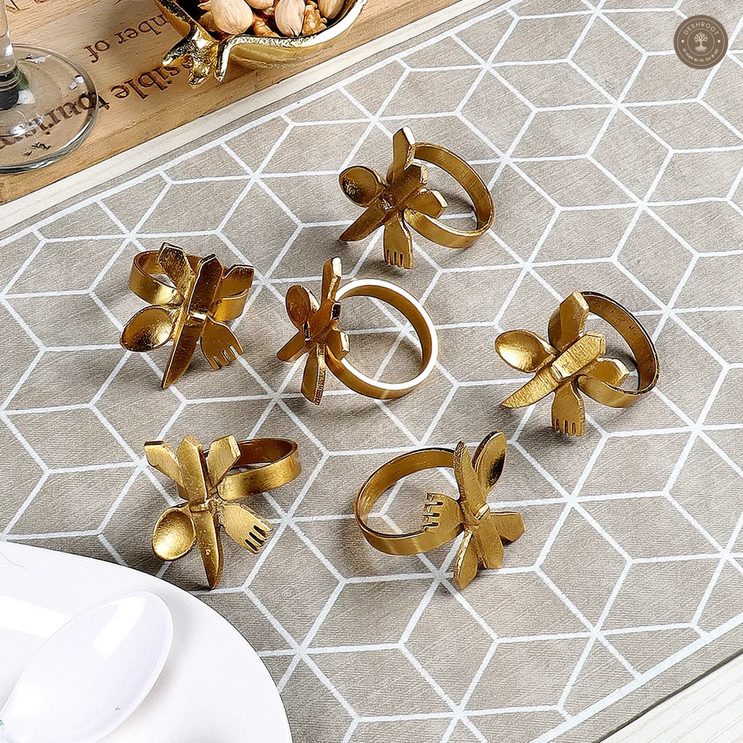 Fork-Knife-Spoon Napkin RIng Set of 6