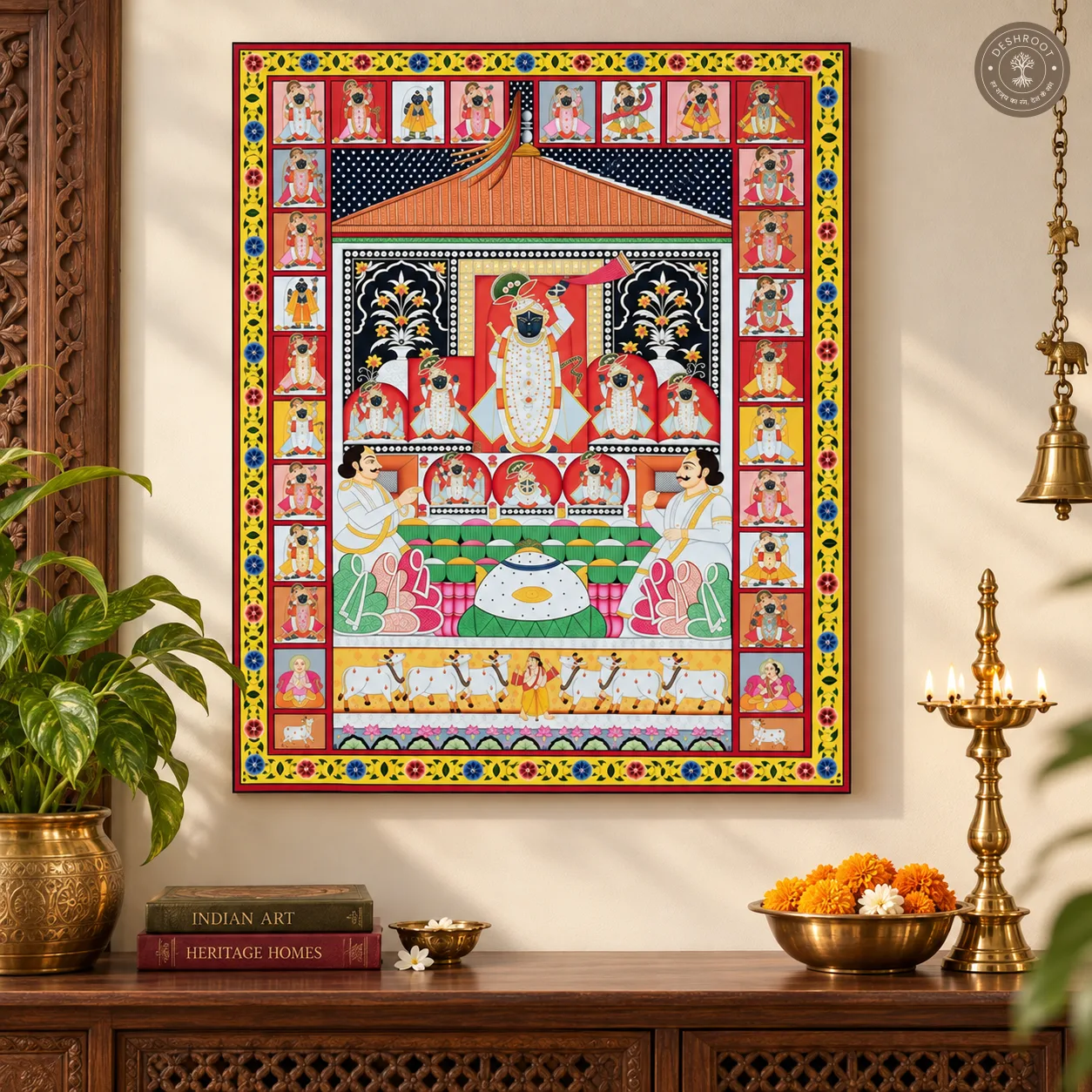 Shrinath Ji Annakut Darshan Handpainted Pichwai