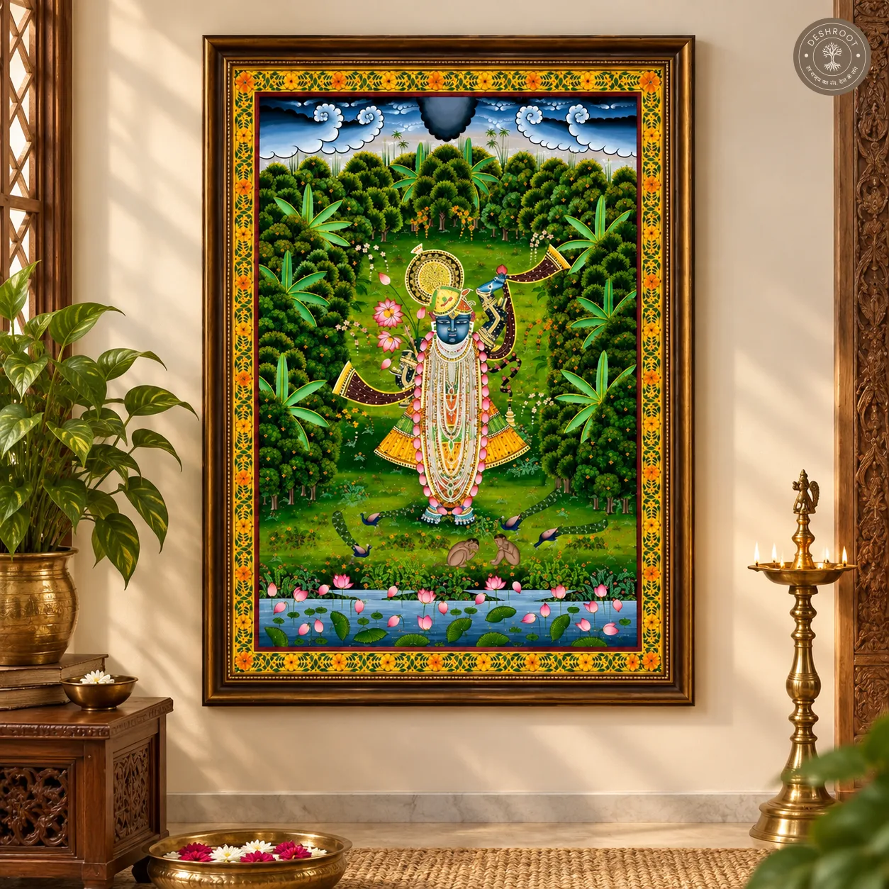 Shrinathji Pichwai Garden Painting