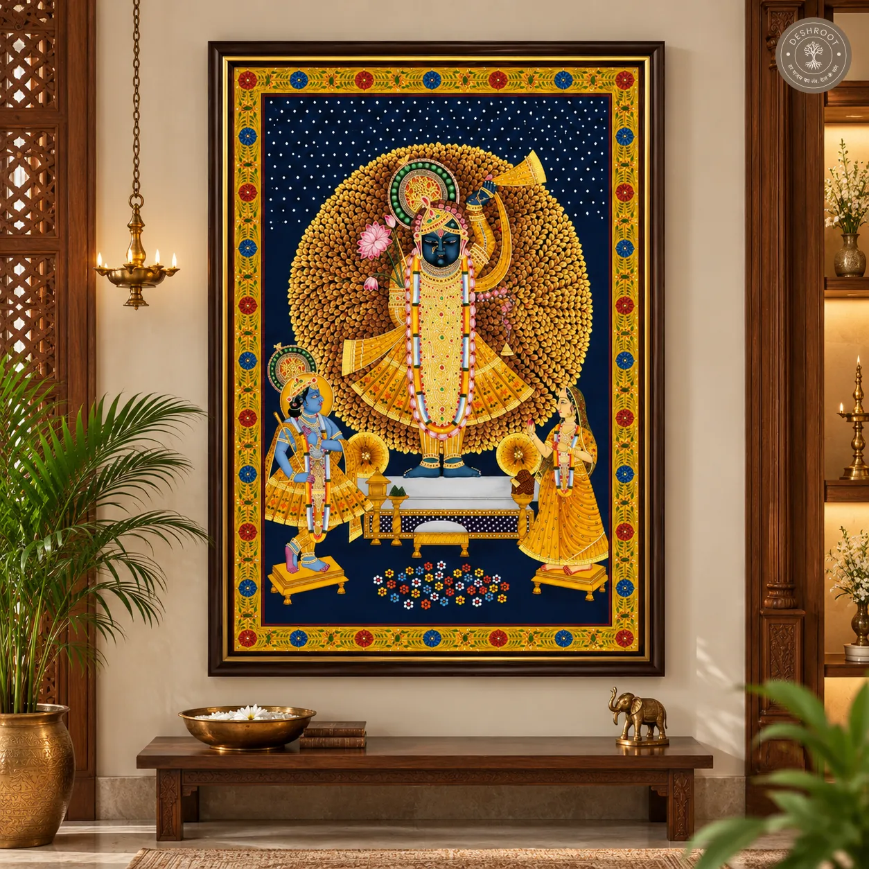 Shrinathji Pichwai Painting with Radha Krishna