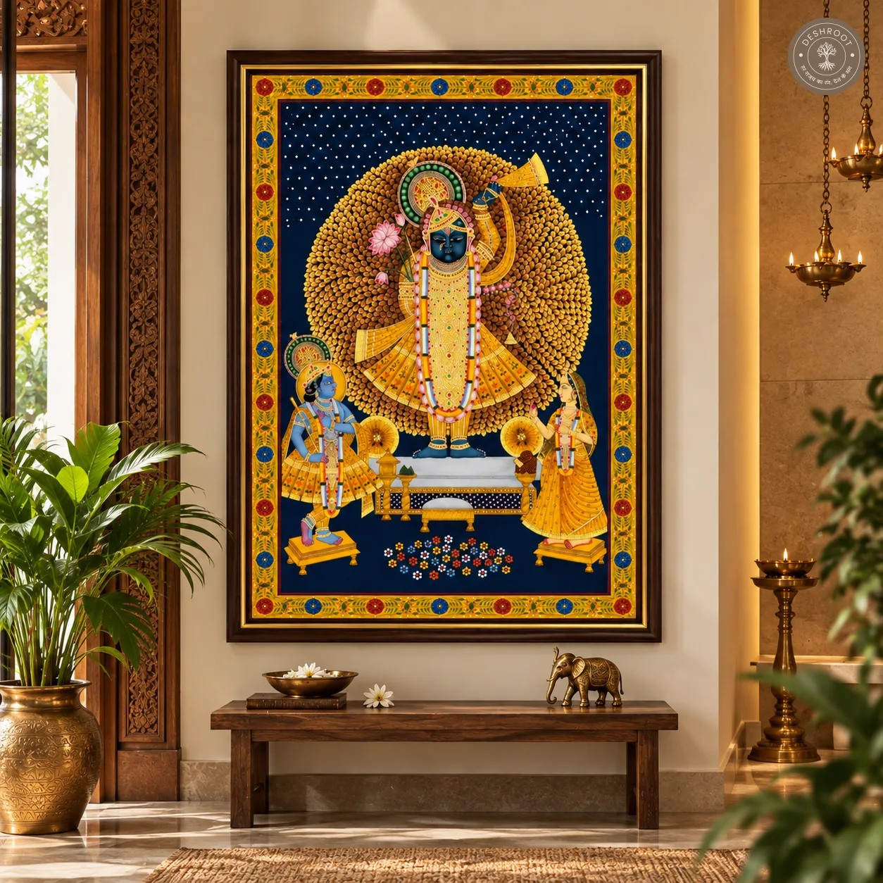 Shrinathji Pichwai Painting with Radha Krishna