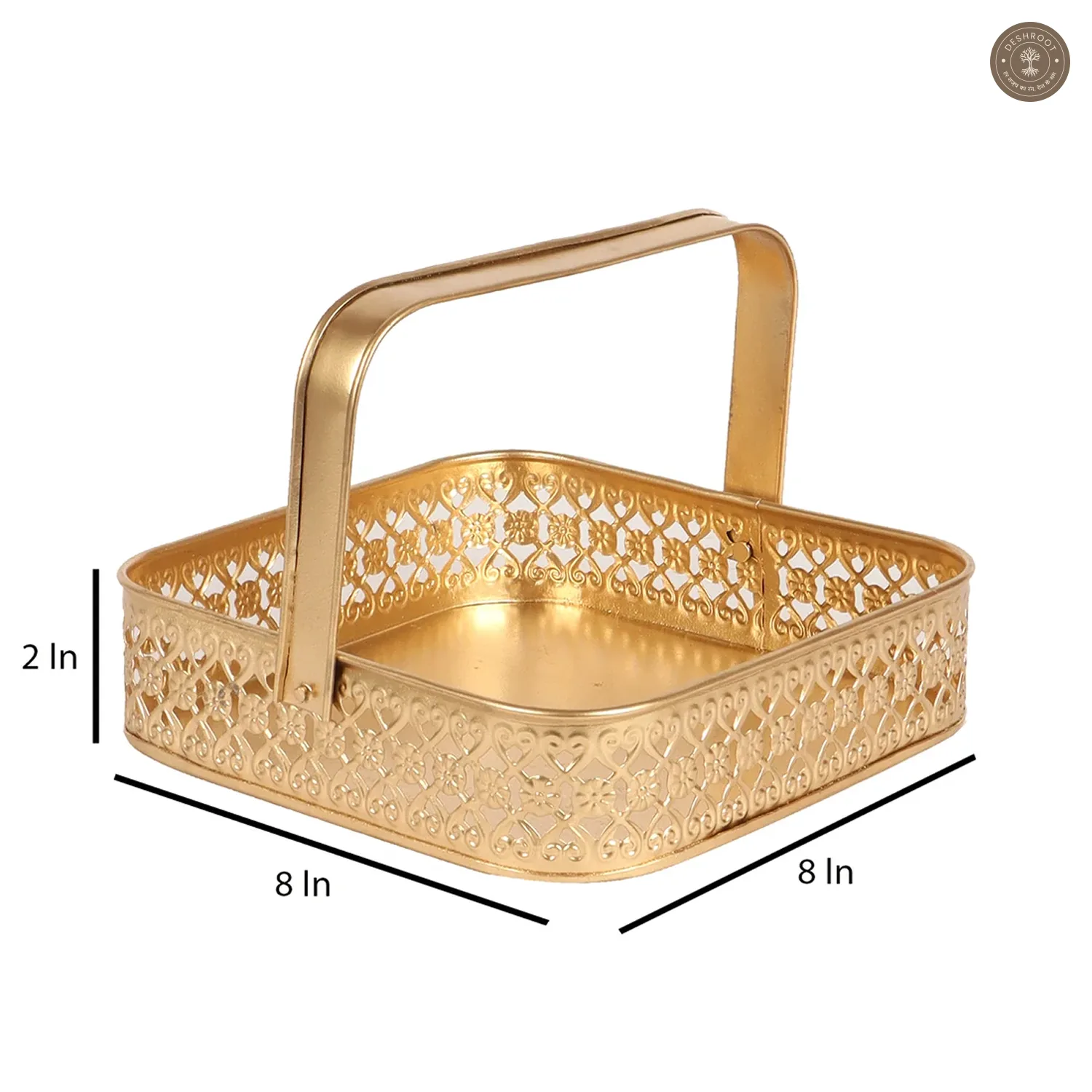 Basket With 4 Metal Jars