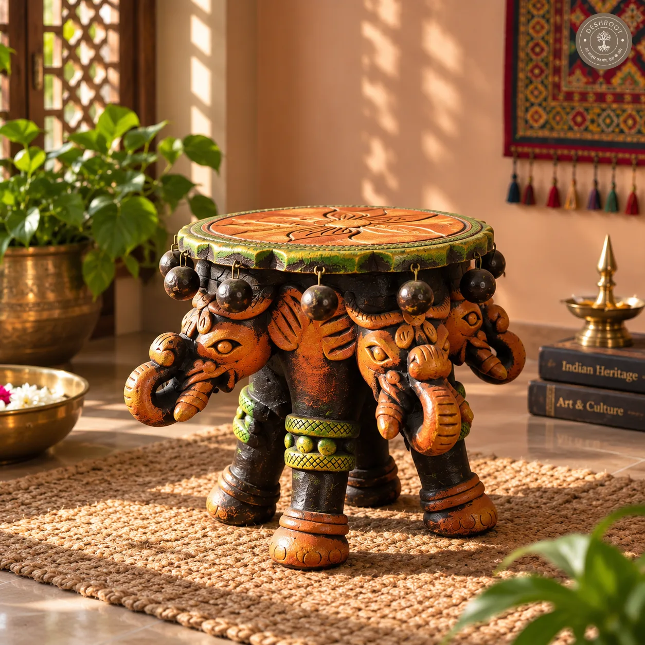 Terracotta Ganesh Ji Table / Decorative Stand