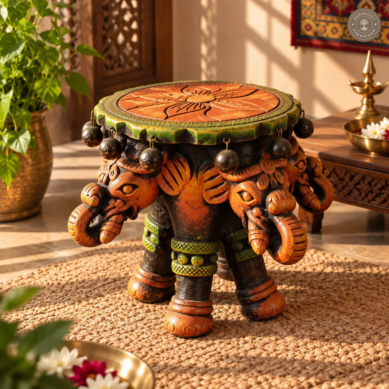 Terracotta Ganesh Ji Table / Decorative Stand