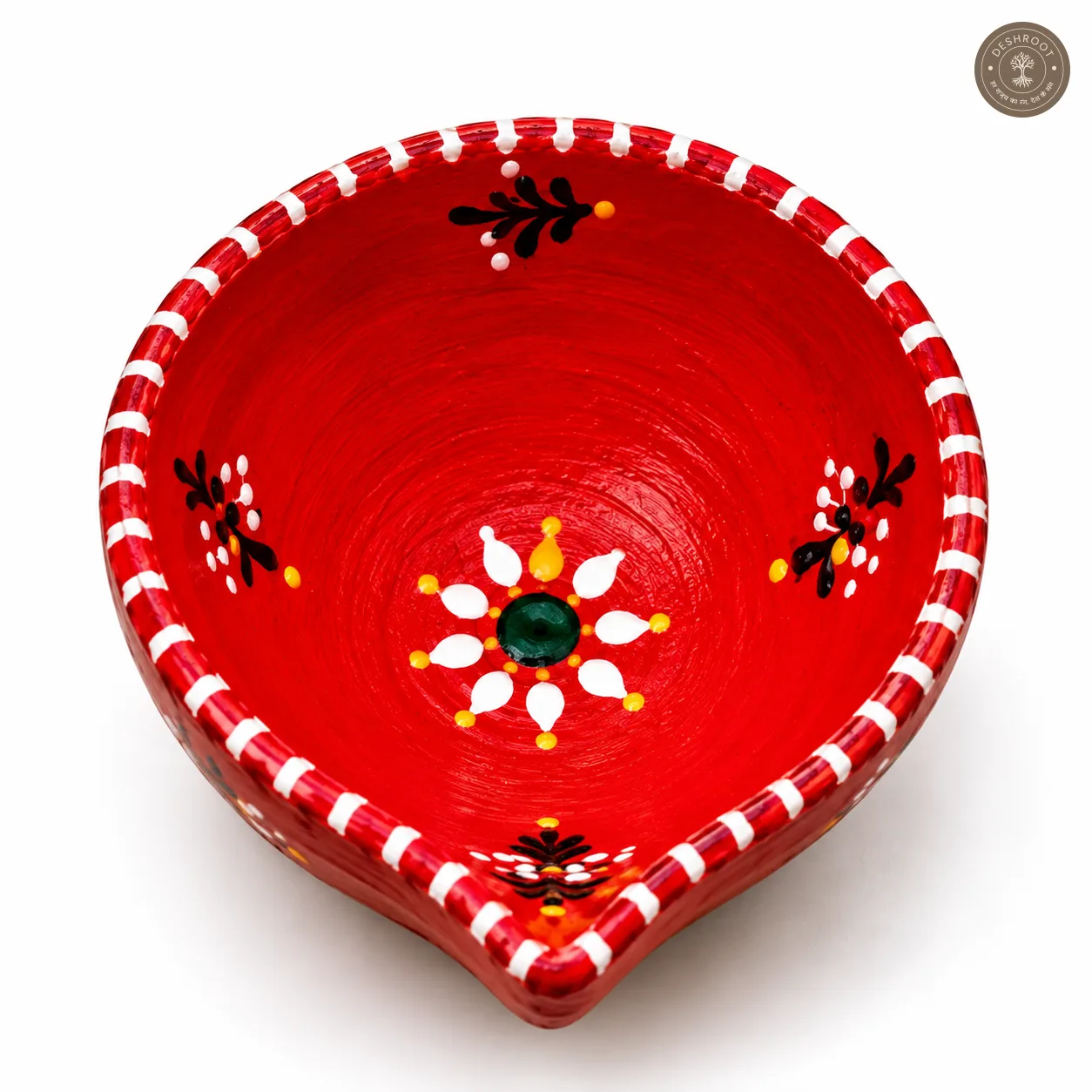 Handcrafted Colorful Clay Diya Set of 5 – Hand-Painted Traditional Oil Lamps with Floral Motifs for Diwali, Lakshmi Pooja, Navratri, Wedding & Festive Décor