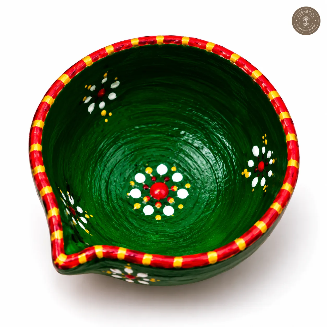 Handcrafted Colorful Clay Diya Set of 5 – Hand-Painted Traditional Oil Lamps with Floral Motifs for Diwali, Lakshmi Pooja, Navratri, Wedding & Festive Décor