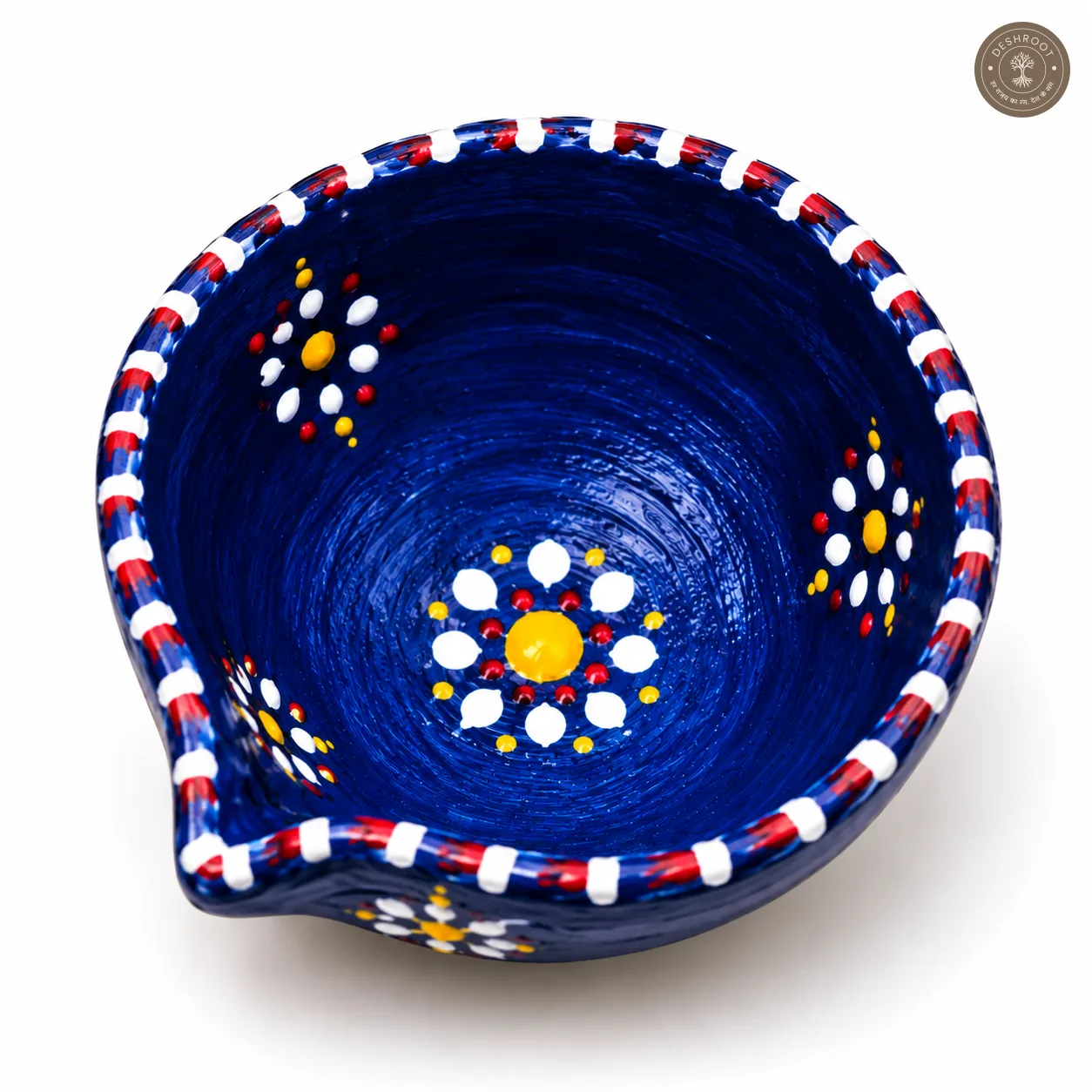 Handcrafted Colorful Clay Diya Set of 5 – Hand-Painted Traditional Oil Lamps with Floral Motifs for Diwali, Lakshmi Pooja, Navratri, Wedding & Festive Décor