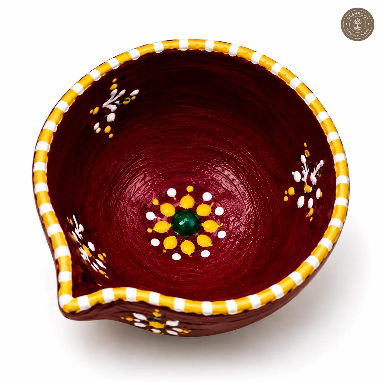 Handcrafted Colorful Clay Diya Set of 5 – Hand-Painted Traditional Oil Lamps with Floral Motifs for Diwali, Lakshmi Pooja, Navratri, Wedding & Festive Décor