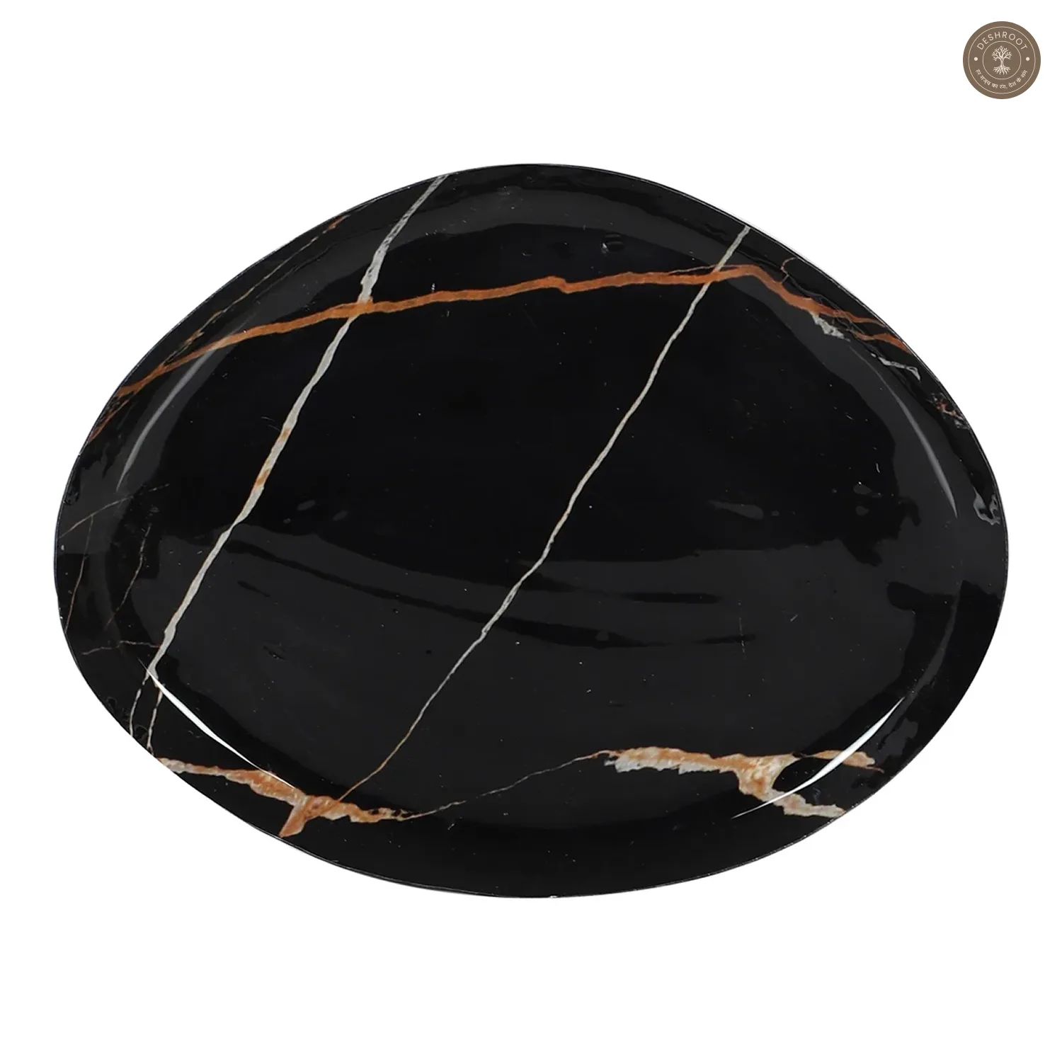 Black & Gold Metal Platter Set of 2