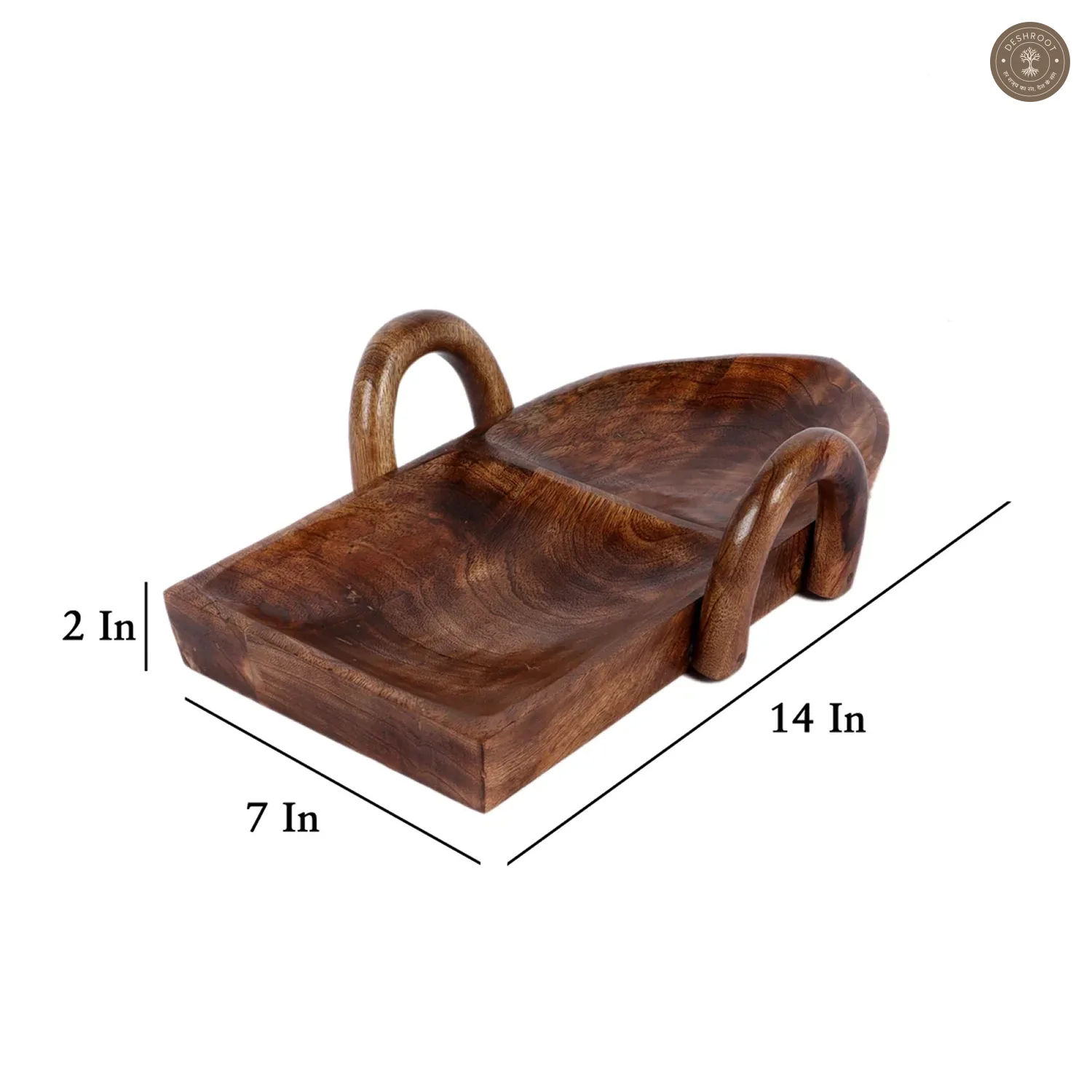Boat Shape Mangowood Snacks Platter Set of 9