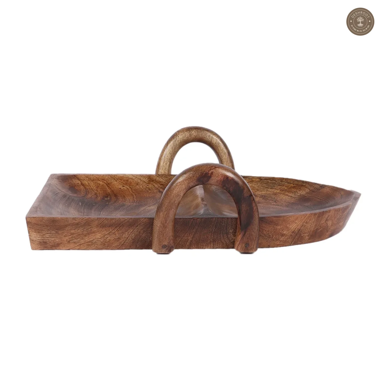 Boat Shape Mangowood Snacks Platter Set of 9
