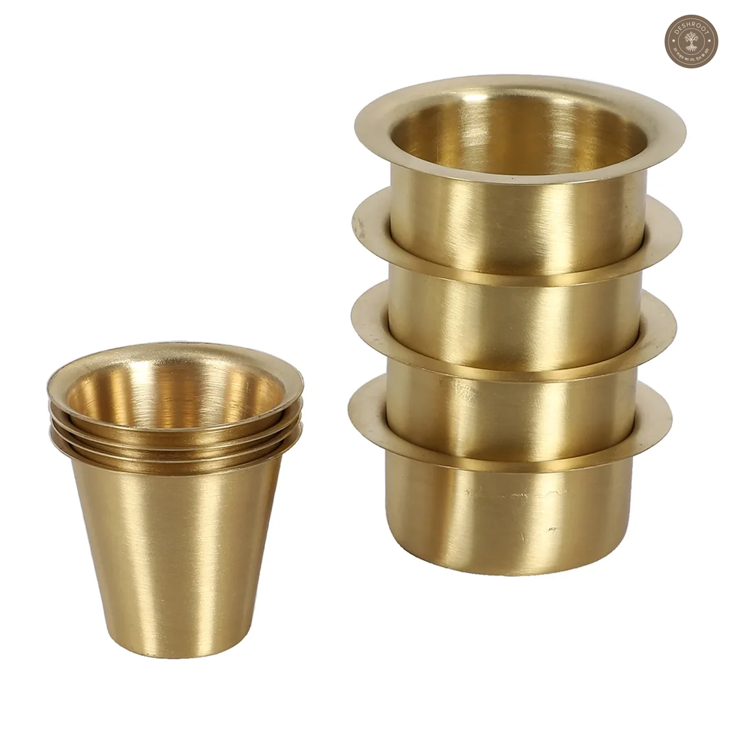 Brass Filter Coffe Bowl & Glass Set of 8