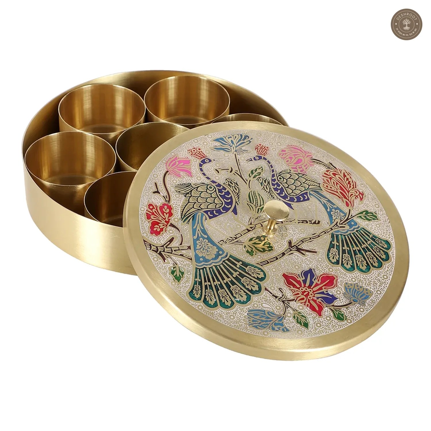 Colored Brass Masala Box Set