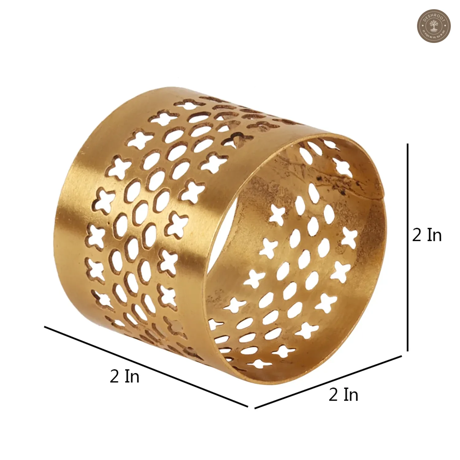 Gold Etching Napkin RIng Set of 6