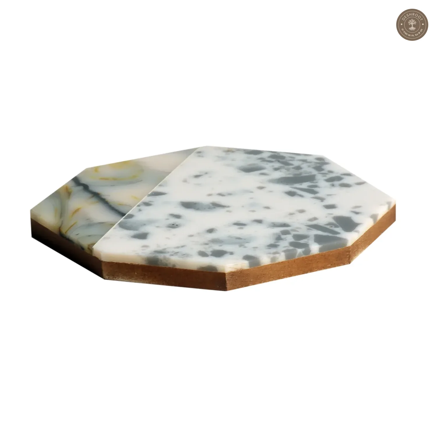 Green Hexagon Resin Coaster Set of 4