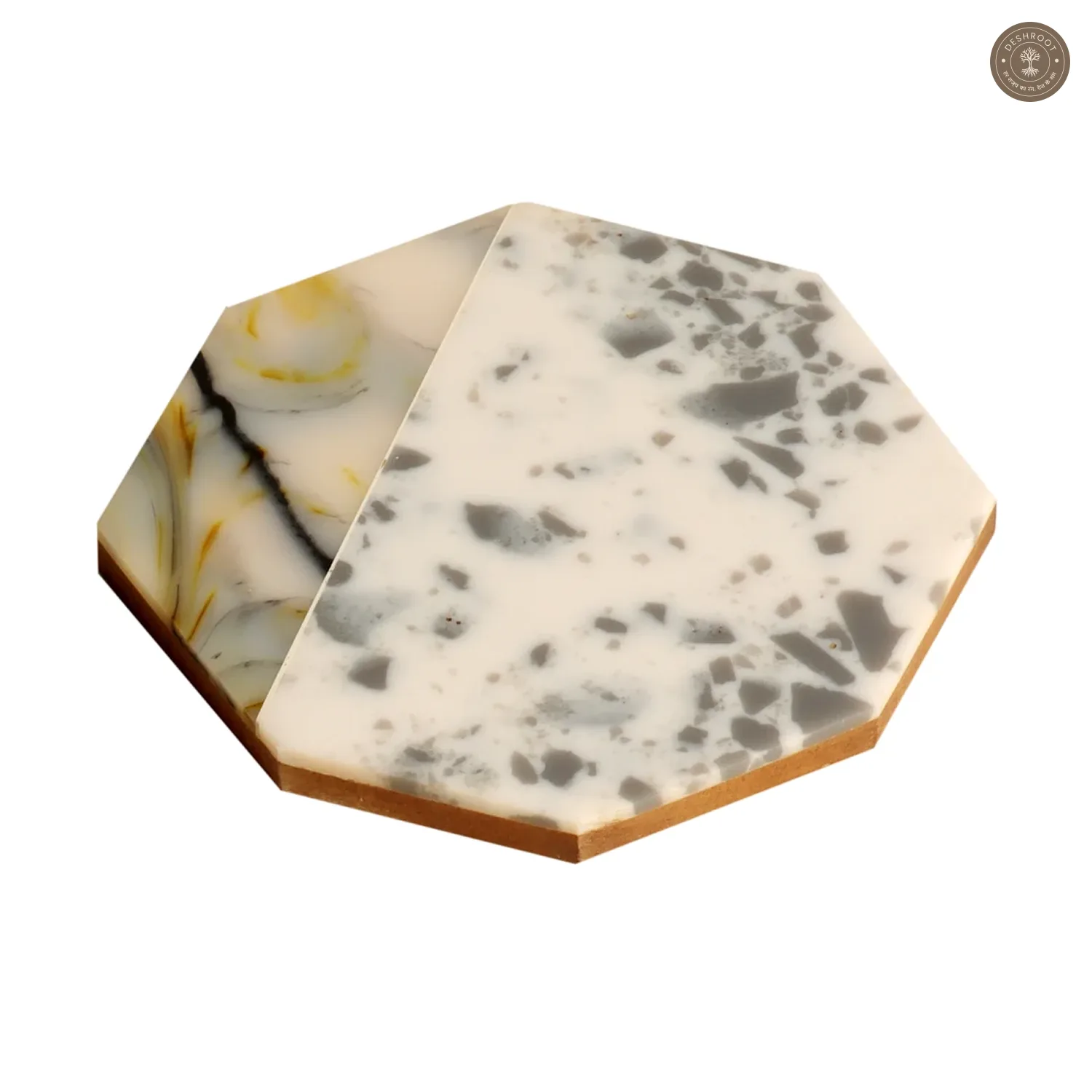 Green Hexagon Resin Coaster Set of 4