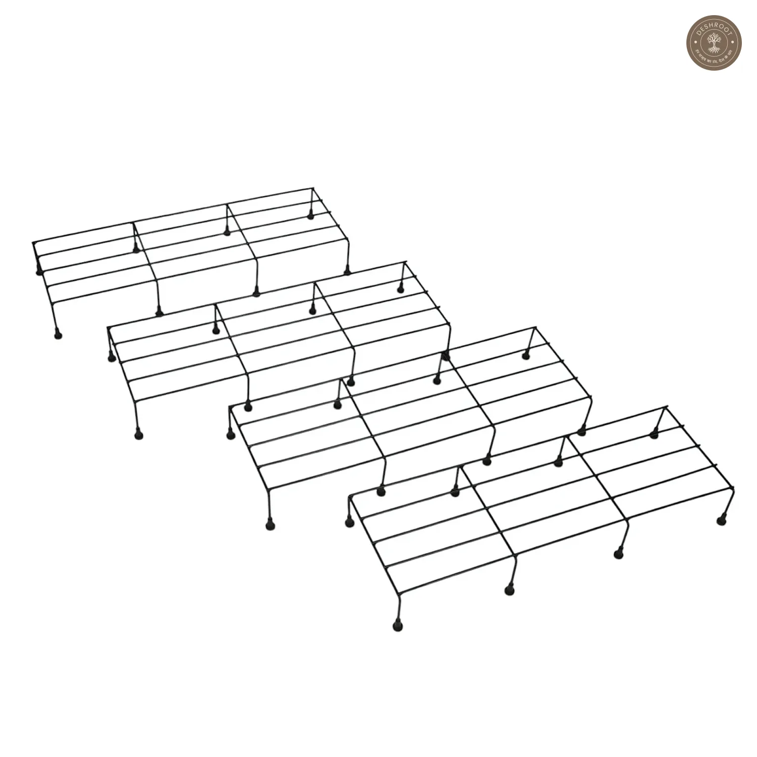 Black Pot Stand Set of 4