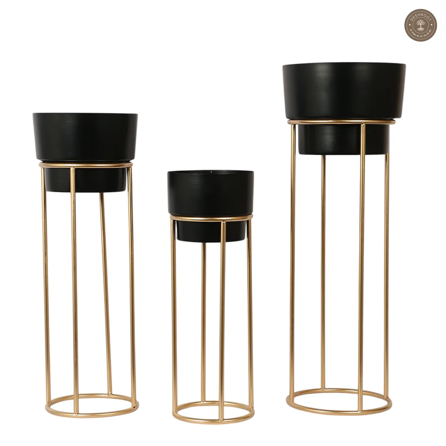 Black FLower Pot Planter Set of 3