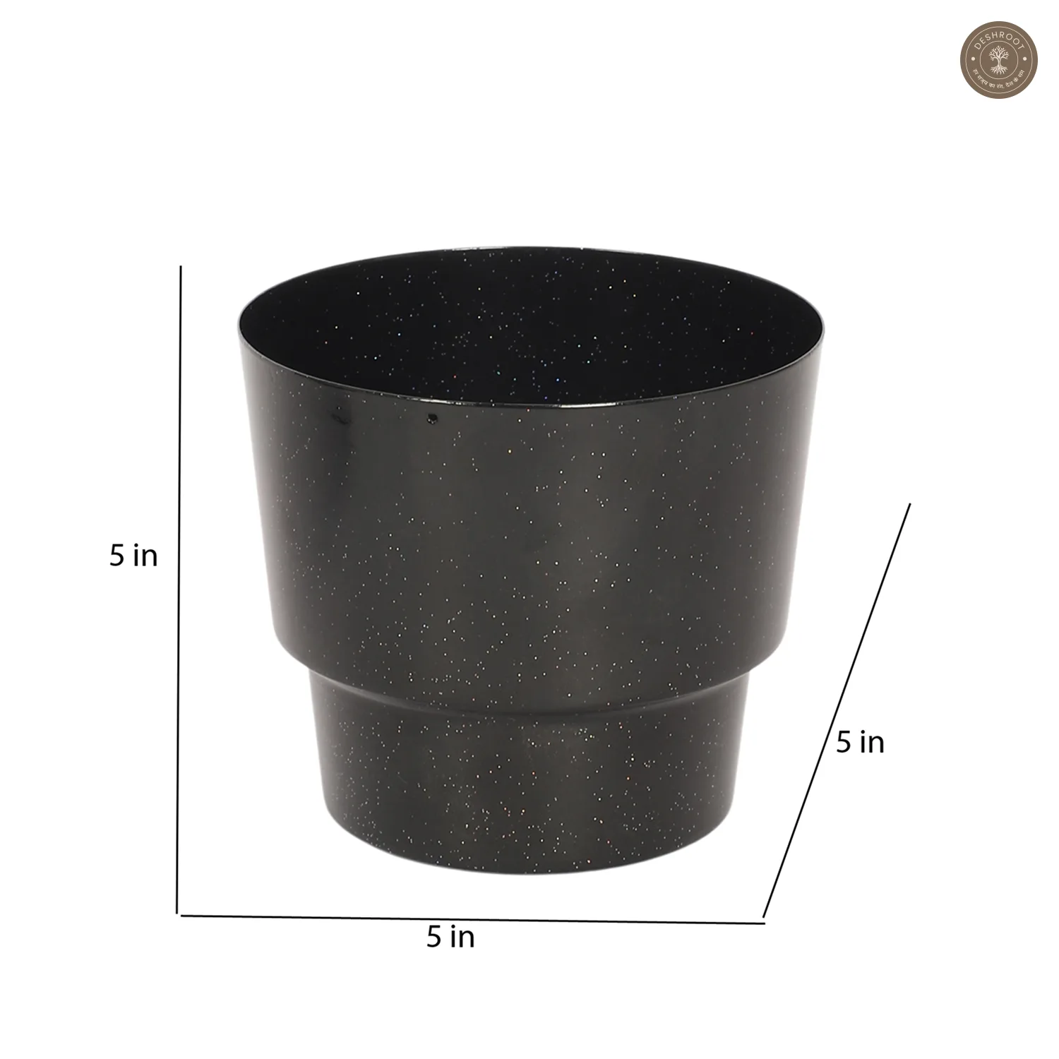 Black Glossy Table Top Planter Set of 2