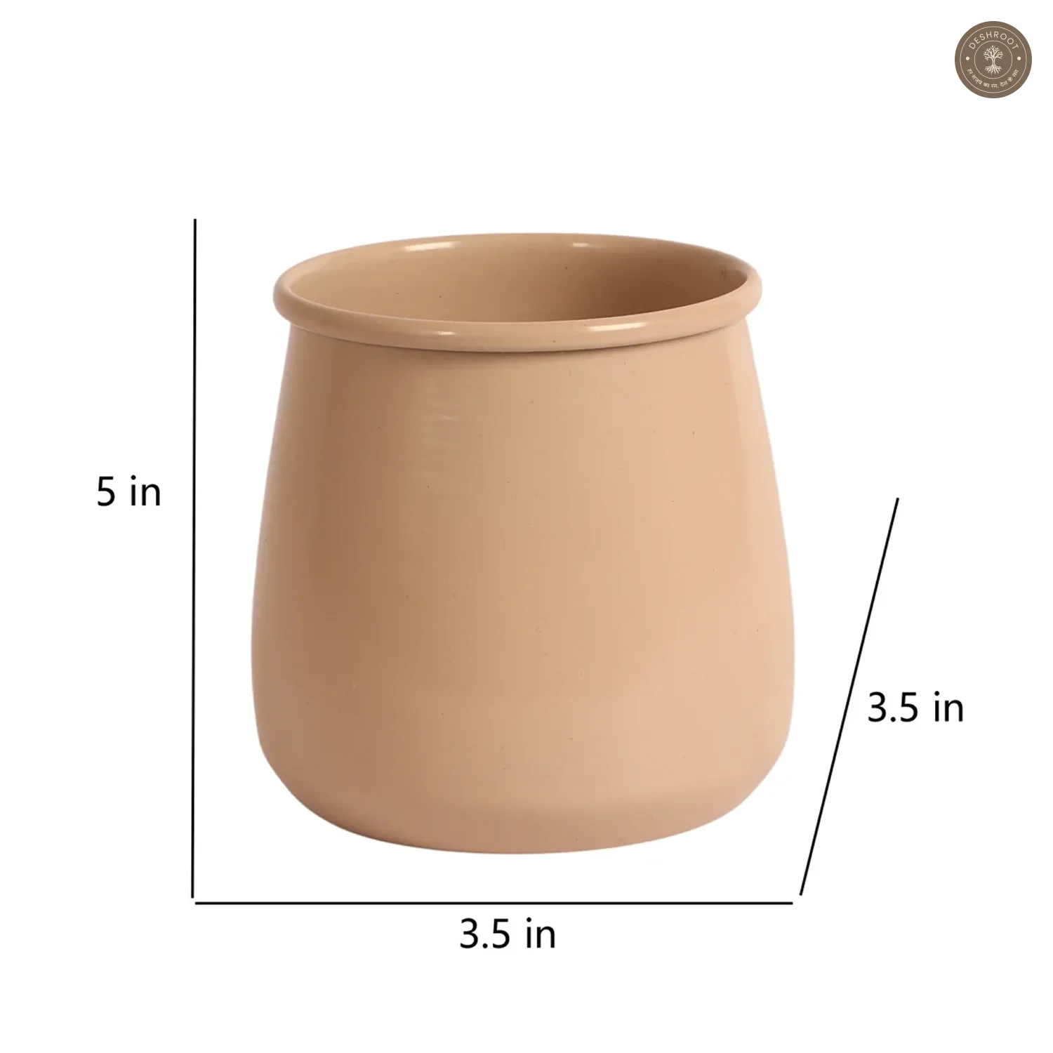 Biege Glossy Flower Pot Single