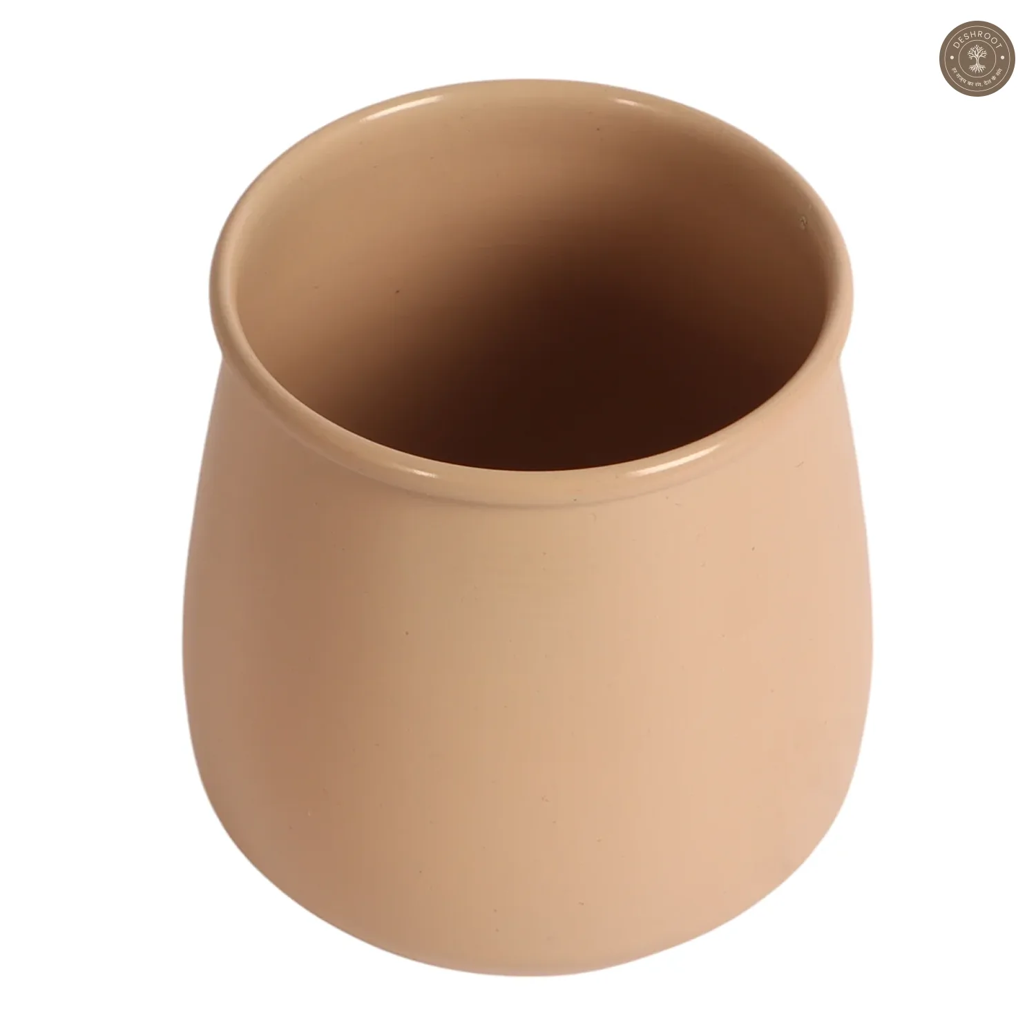 Biege Glossy Flower Pot Single