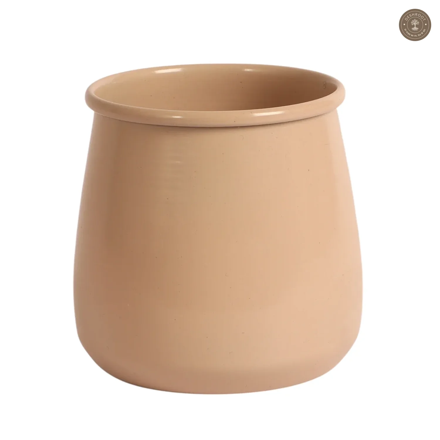 Biege Glossy Flower Pot Single