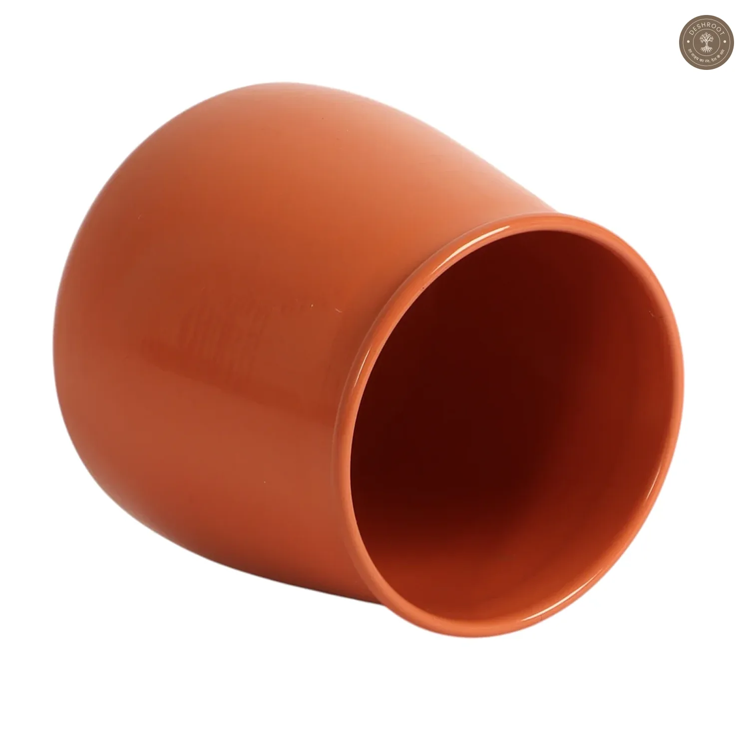Orange Glossy Flower Pot Single