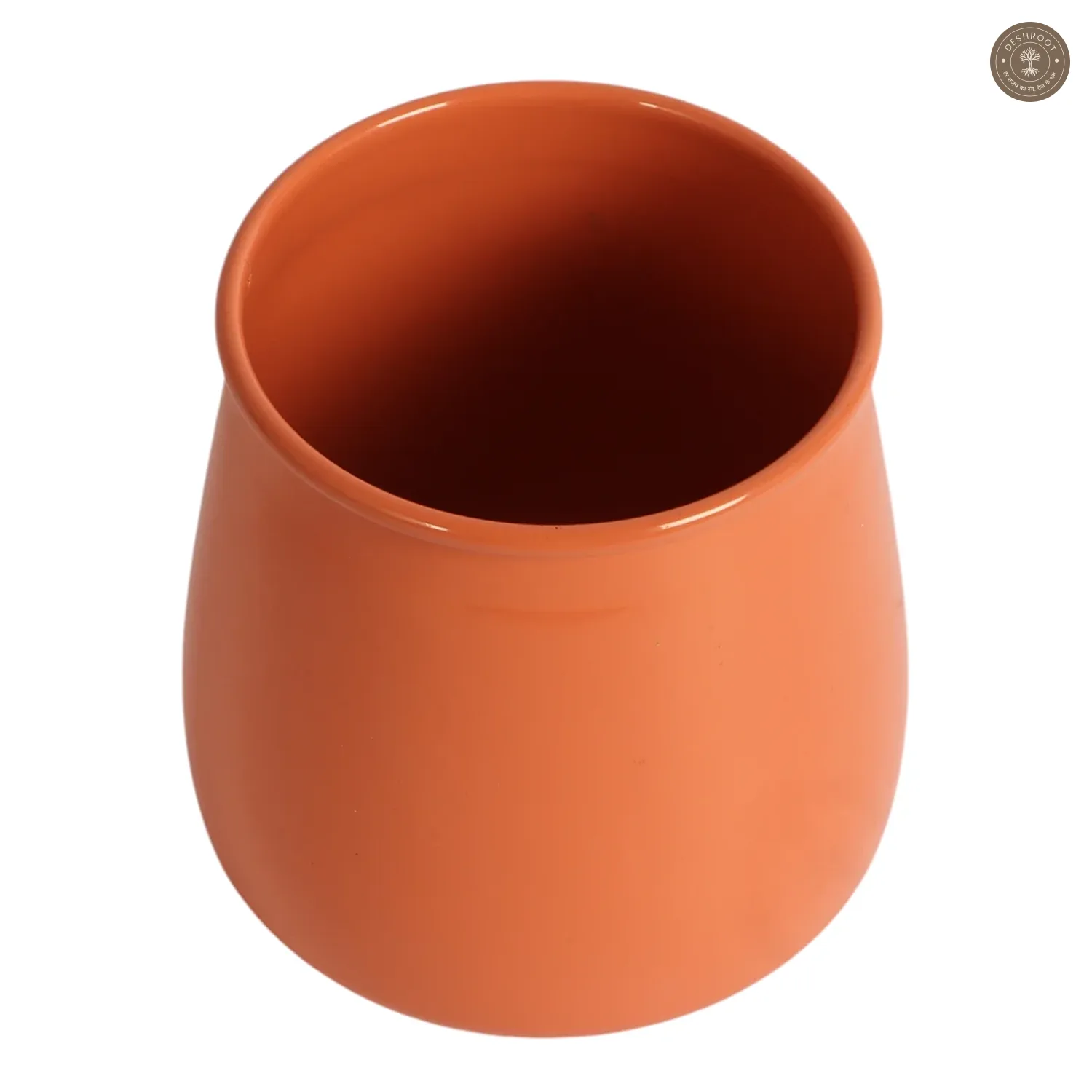 Orange Glossy Flower Pot Single