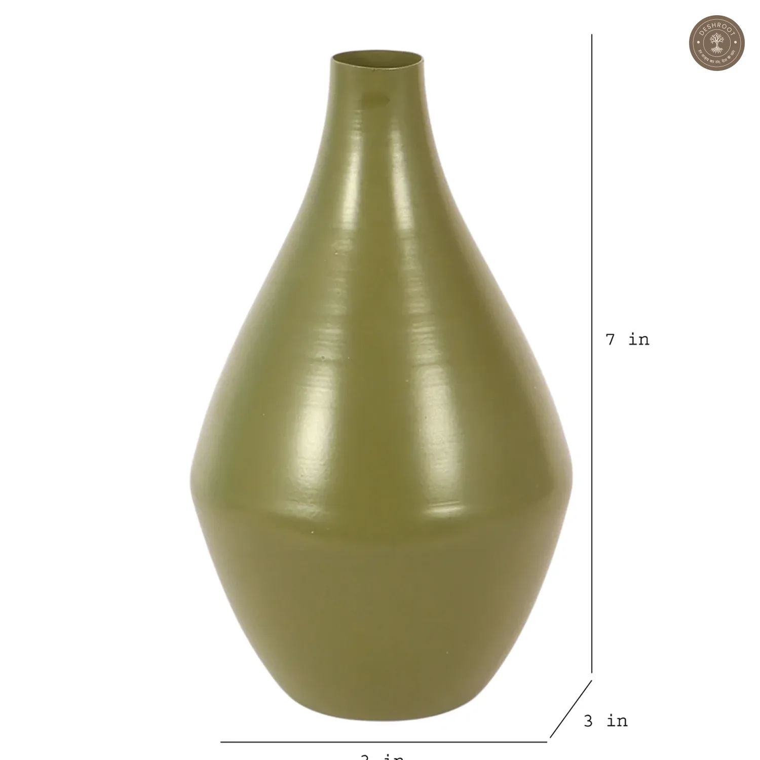 Bottle Green Metal Flower Pot