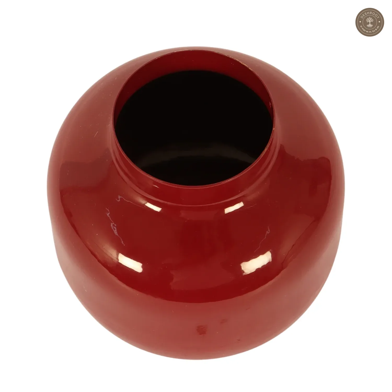 Burgundy Metal Flower Pot
