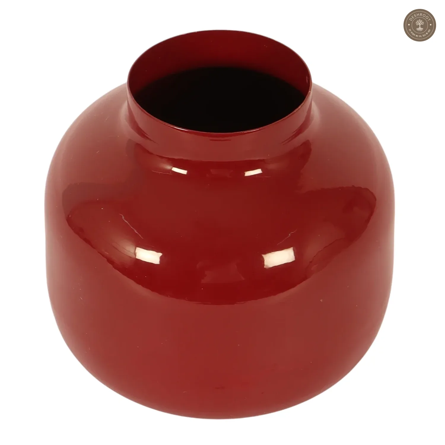 Burgundy Metal Flower Pot