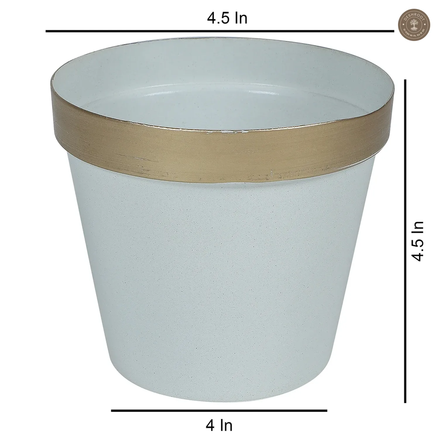 White & Gold Pot Planter Set of 5