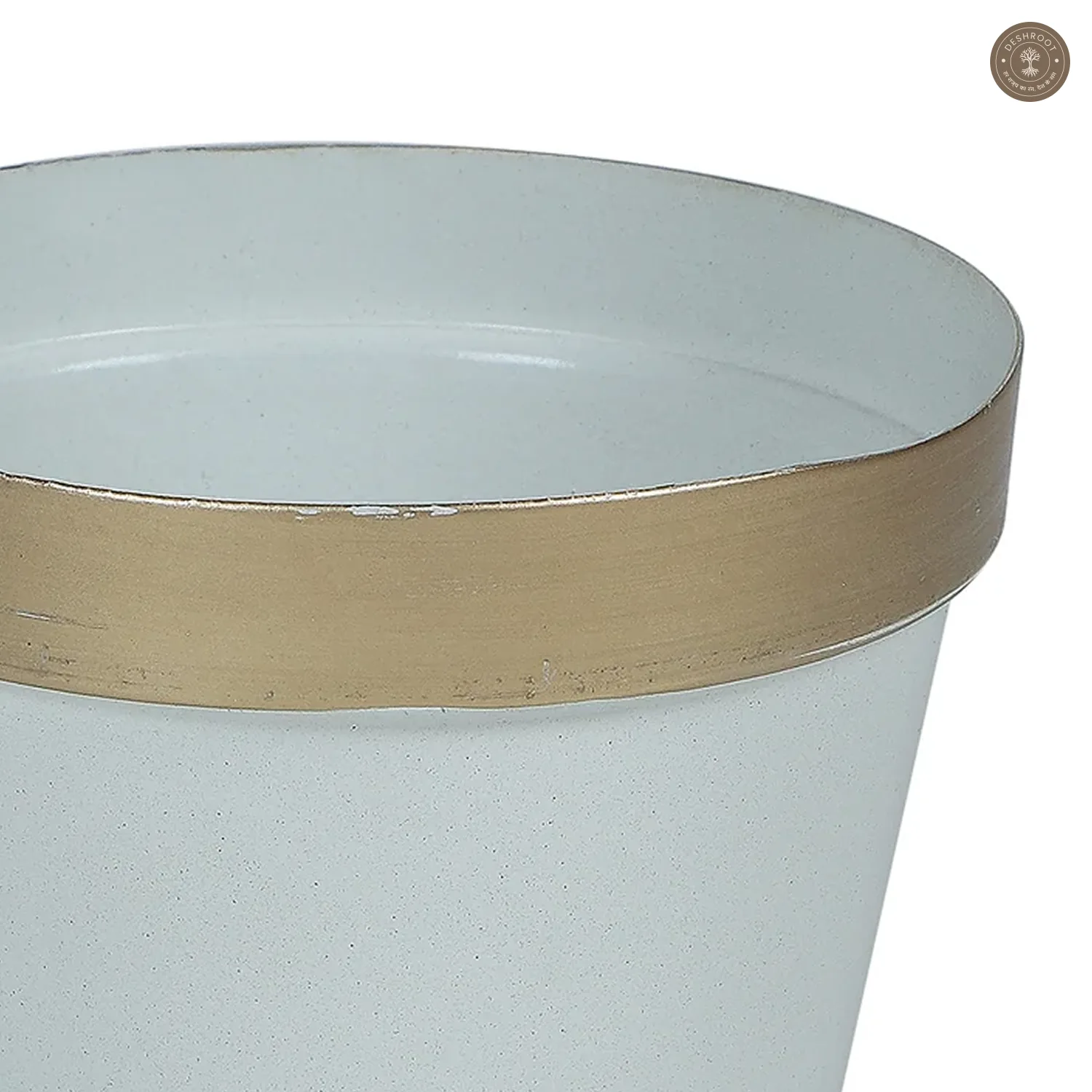 White & Gold Pot Planter Set of 5