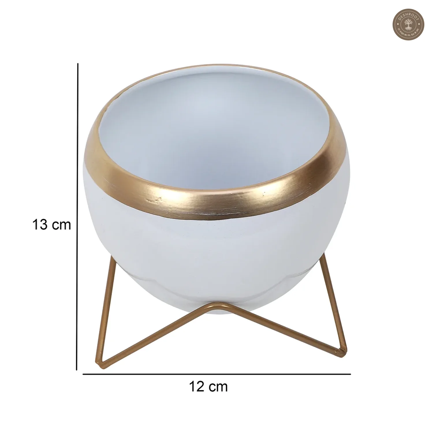 White Apple Planter Set of 2