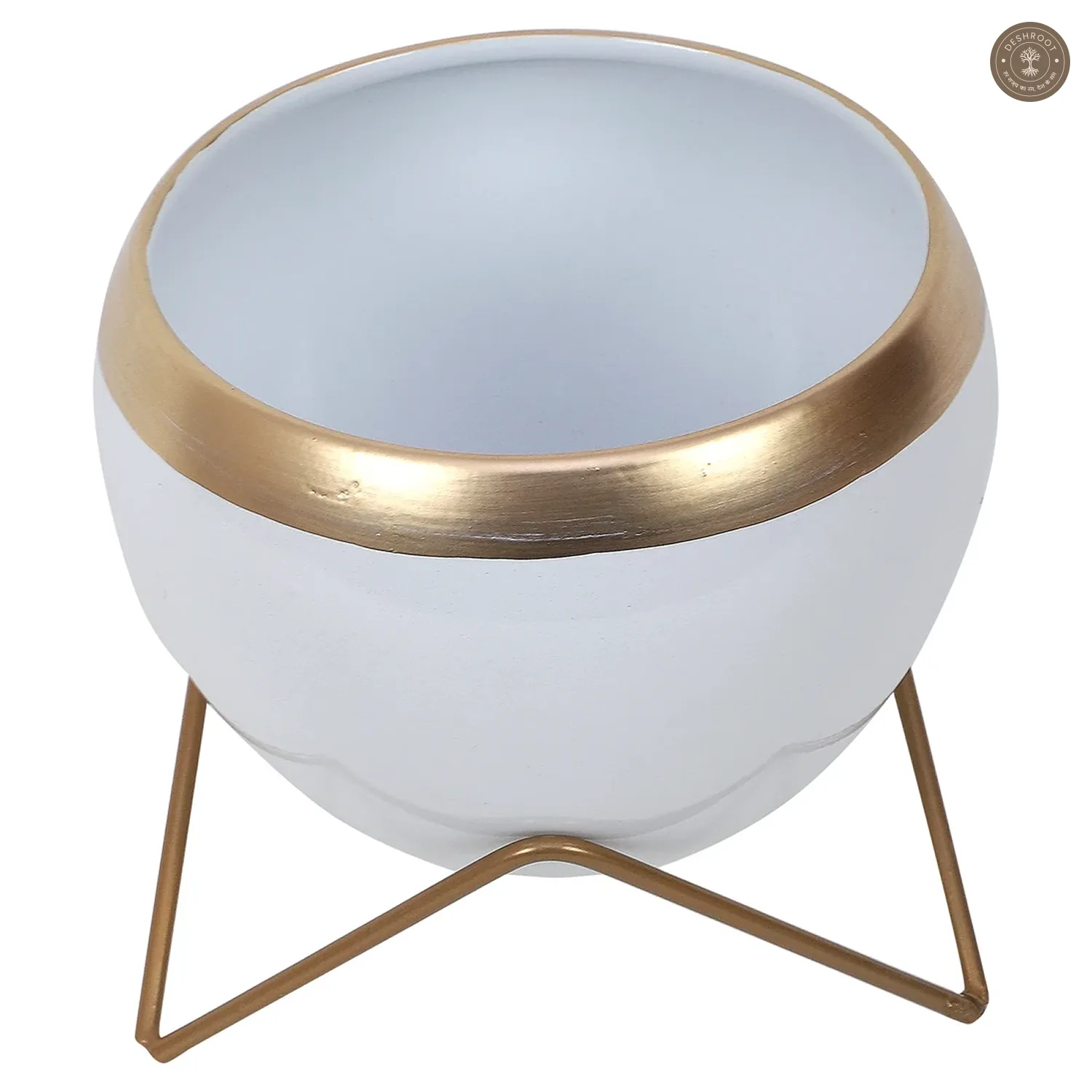 White Apple Planter Set of 2