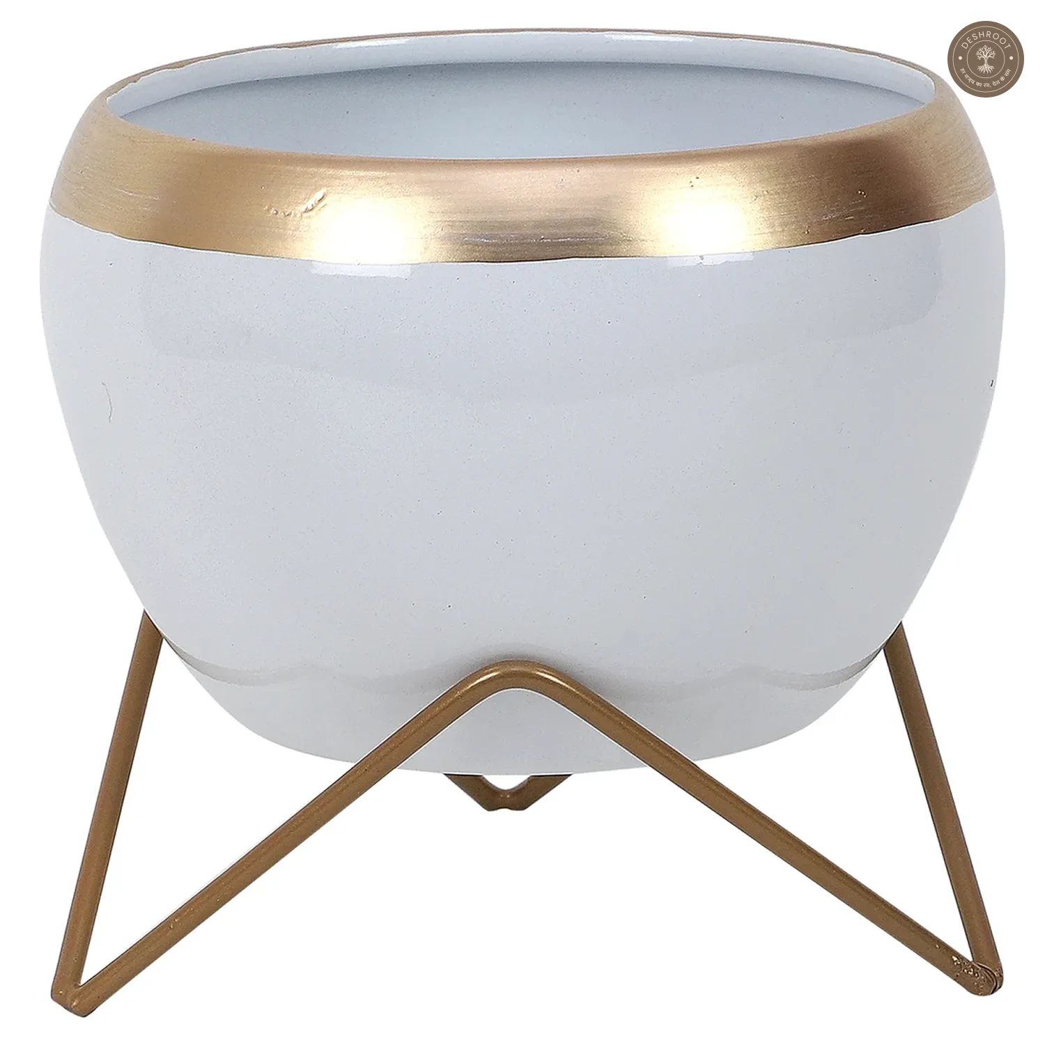 White Apple Planter Set of 2
